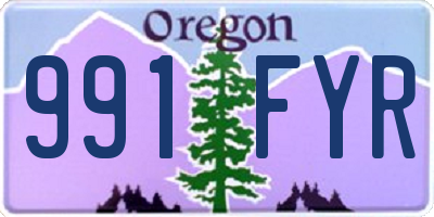 OR license plate 991FYR