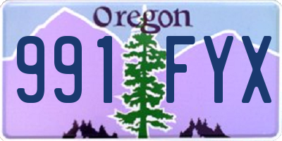 OR license plate 991FYX