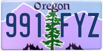 OR license plate 991FYZ