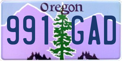 OR license plate 991GAD