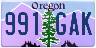 OR license plate 991GAK