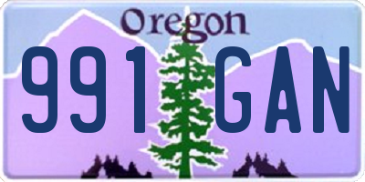 OR license plate 991GAN