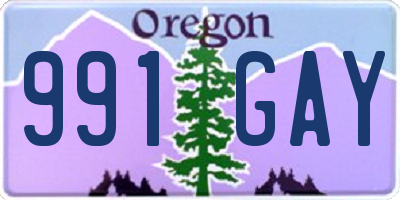 OR license plate 991GAY