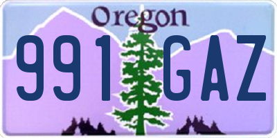 OR license plate 991GAZ