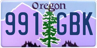 OR license plate 991GBK