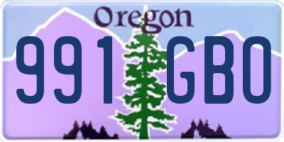 OR license plate 991GBO