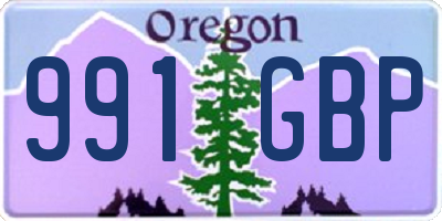 OR license plate 991GBP