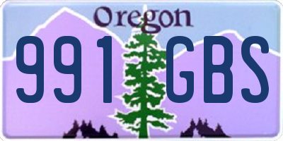 OR license plate 991GBS