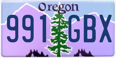 OR license plate 991GBX