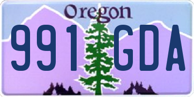 OR license plate 991GDA