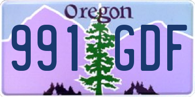 OR license plate 991GDF