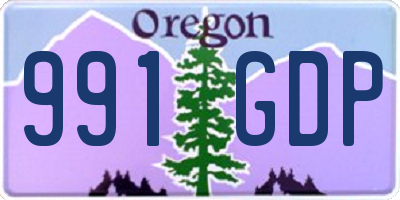 OR license plate 991GDP