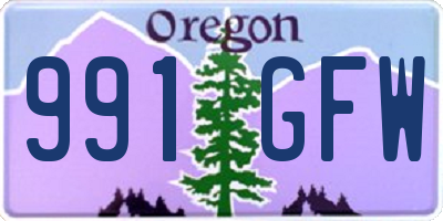 OR license plate 991GFW