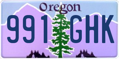 OR license plate 991GHK