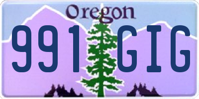 OR license plate 991GIG