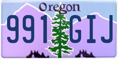 OR license plate 991GIJ