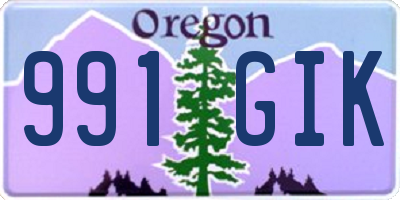 OR license plate 991GIK