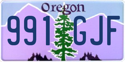 OR license plate 991GJF