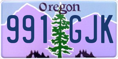 OR license plate 991GJK