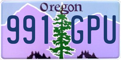 OR license plate 991GPU