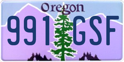 OR license plate 991GSF