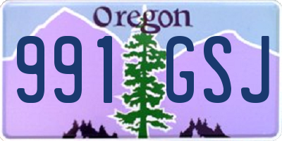 OR license plate 991GSJ