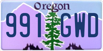 OR license plate 991GWD