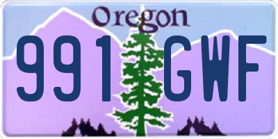 OR license plate 991GWF