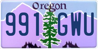 OR license plate 991GWU