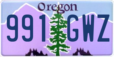 OR license plate 991GWZ