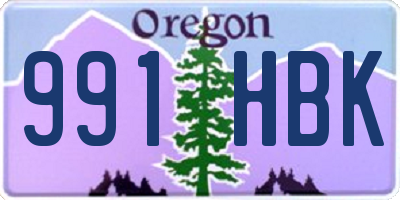 OR license plate 991HBK