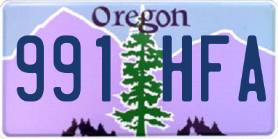 OR license plate 991HFA