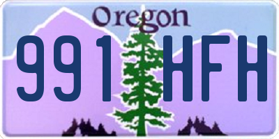 OR license plate 991HFH