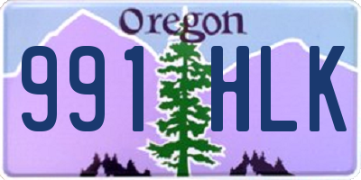 OR license plate 991HLK