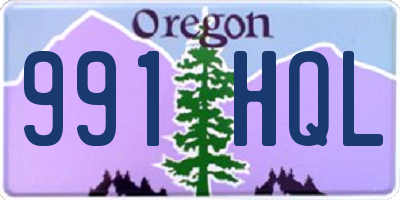 OR license plate 991HQL