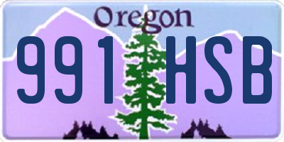 OR license plate 991HSB