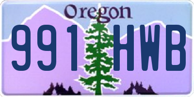 OR license plate 991HWB