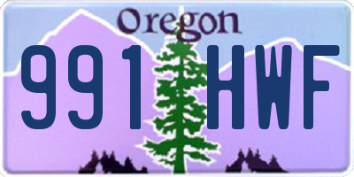 OR license plate 991HWF