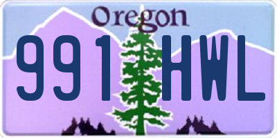 OR license plate 991HWL