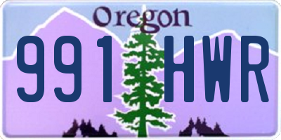 OR license plate 991HWR