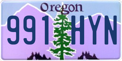 OR license plate 991HYN