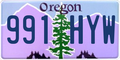 OR license plate 991HYW