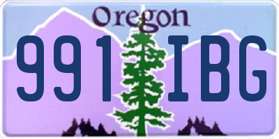 OR license plate 991IBG