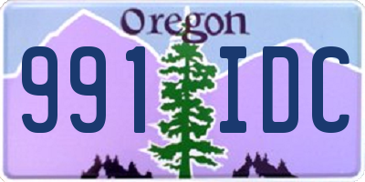 OR license plate 991IDC