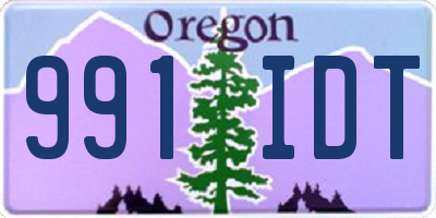 OR license plate 991IDT