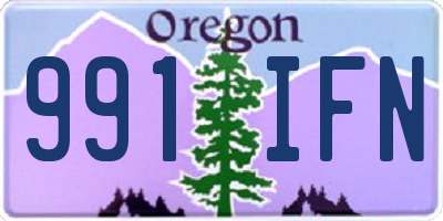 OR license plate 991IFN