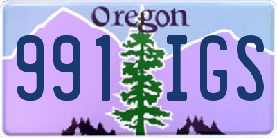 OR license plate 991IGS