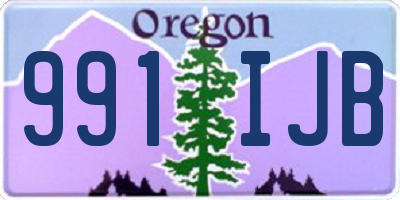 OR license plate 991IJB