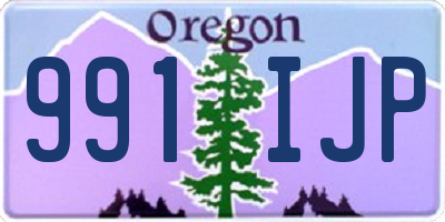 OR license plate 991IJP