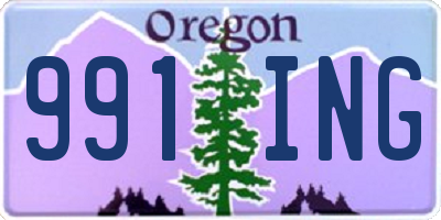 OR license plate 991ING